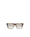 Saint Laurent Logo-print Square-frame Sunglasses In White