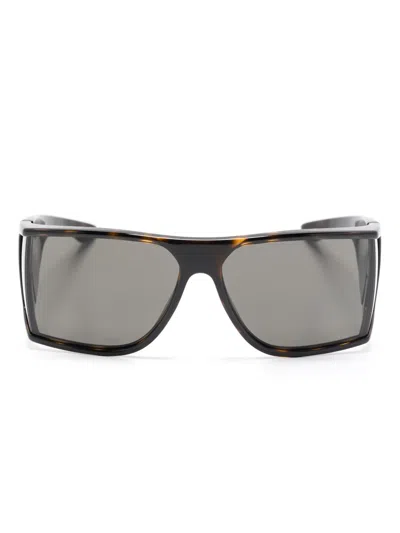 Saint Laurent Logo-print Sunglasses In Black
