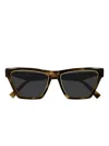 Saint Laurent Logo-print Sunglasses In Braun