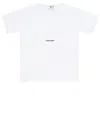 Saint Laurent Basic White T-shirt With Miiddle Logo Print In Cotton Woman
