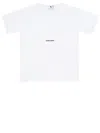 Saint Laurent Basic White T-shirt With Miiddle Logo Print In Cotton Woman In White