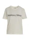 Saint Laurent Logo Print T-shirt In White