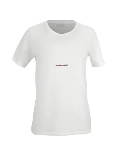 Pre-owned Saint Laurent Logo-print T-shirt In White