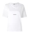Saint Laurent Basic White T-shirt With Miiddle Logo Print In Cotton Woman In White