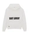 Saint Laurent Logo-print Textured Hoodie In White
