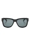 Saint Laurent Logo-print Wayfarer-frame Sunglasses In Black
