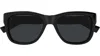 Saint Laurent Logo-print Wayfarer-frame Sunglasses In Black