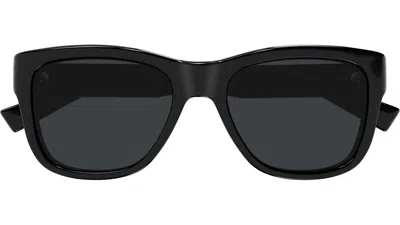 Saint Laurent Logo-print Wayfarer-frame Sunglasses In Black