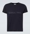 Saint Laurent Reverse Logo T-shirt In Blue