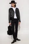 Saint Laurent Cocktail Print Biker Jacket In White