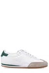 Saint Laurent Logo Printed Lace-up Sneakers In Bianco