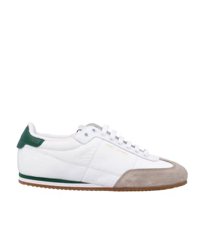 Saint Laurent Logo Printed Lace-up Sneakers In White