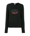 Saint Laurent Logo Printed Sweater In Black