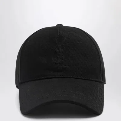 Saint Laurent Logo Relief Cap In Black