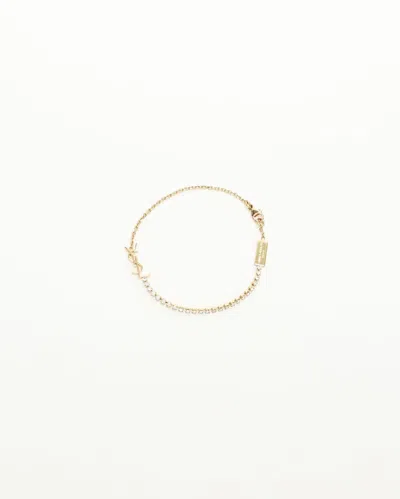 Saint Laurent Logo Rhinestone Bracelet