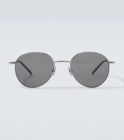 Saint Laurent Logo Round Glasses In Black