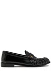 Saint Laurent Logo Saffiano Leather Loafers In Black