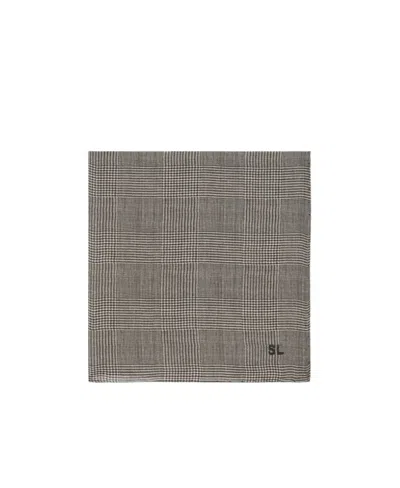 Saint Laurent Logo Scarf In Gray