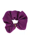 Saint Laurent Logo Scrunchie In Purple