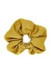 Saint Laurent Logo Scrunchie In Gold