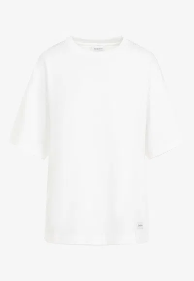 Saint Laurent Logo Short-sleeved T-shirt In White