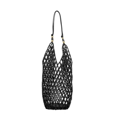 Saint Laurent Logo Shoulder Bag In Black