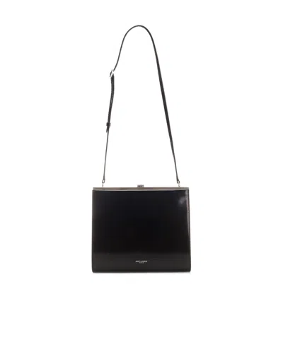 Saint Laurent Logo Shoulder Bag In Black