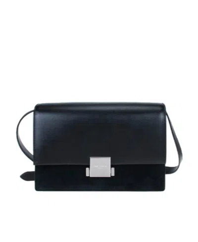 Saint Laurent Logo Shoulder Bag In Black