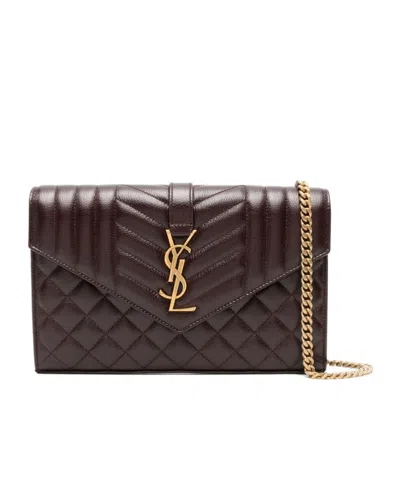 Saint Laurent Logo Shoulder Bag In Black