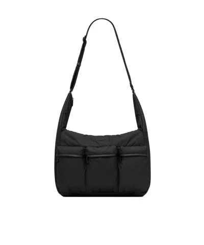 Saint Laurent Logo Shoulder Bag In Black