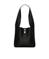 Saint Laurent Black Leather Tanger Shopping Bag In Black