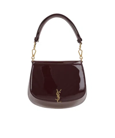 Saint Laurent Logo Shoulder Bag In Black