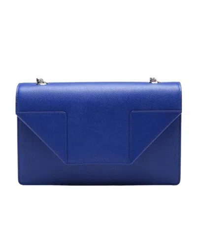 Saint Laurent Logo Shoulder Bag In Blue