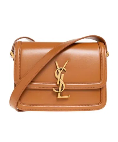 Saint Laurent Logo Shoulder Bag In Brown