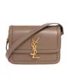 Saint Laurent Logo Shoulder Bag In Brown