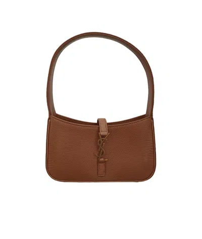 Saint Laurent Logo Shoulder Bag In Brown
