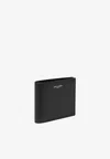 Saint Laurent Logo Signature Bi-fold Leather Wallet In Black