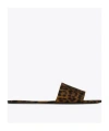 Saint Laurent Carlyle Leopard-print Grosgrain Sandals In Black