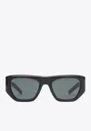 Saint Laurent Logo Square Sunglasses In Black