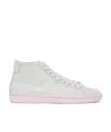 Saint Laurent White And Pink Sneakers For Men In Calf Leather In White
