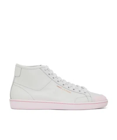 SAINT LAURENT LOGO-STAMP HIGH TOP SNEAKERS