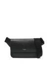 Saint Laurent Logo-stamp Leather Belt Bag In Black