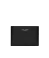 Saint Laurent Logo-stamp Leather Wallet In Black