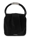 Saint Laurent Pochon Mini Top-handle Bag In Satin Silk In Black