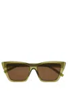 Saint Laurent Sl 276 Mica Linea Sl Logo 059 Green Brown Sunglasses In Green