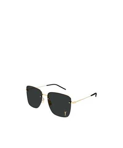 Saint Laurent Logo Sunglasses In Black