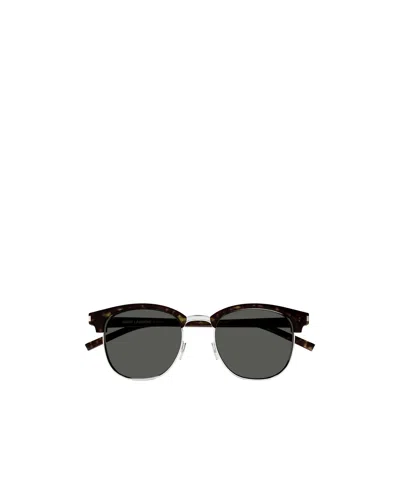 Saint Laurent Logo Sunglasses In Black