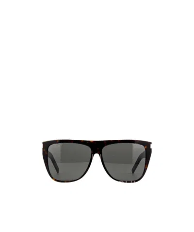 Saint Laurent Logo Sunglasses In Black