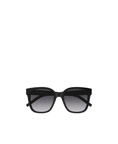 Saint Laurent Logo Sunglasses In Black