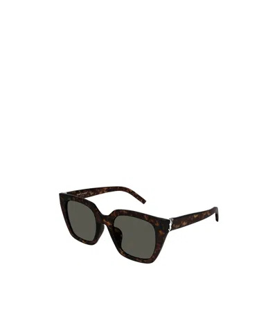 Saint Laurent Logo Sunglasses In Black
